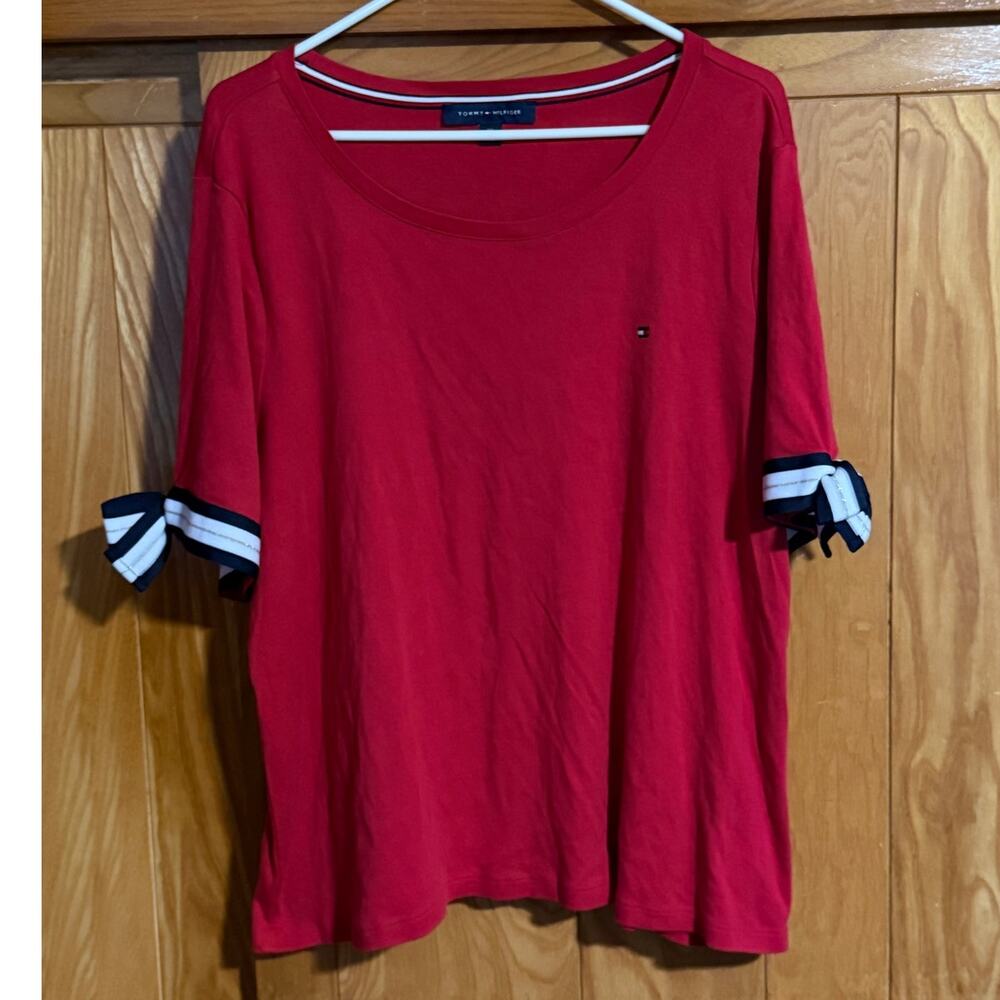 Women's Tommy Hilfiger Tie-Sleeve Elevated Tee, XXL